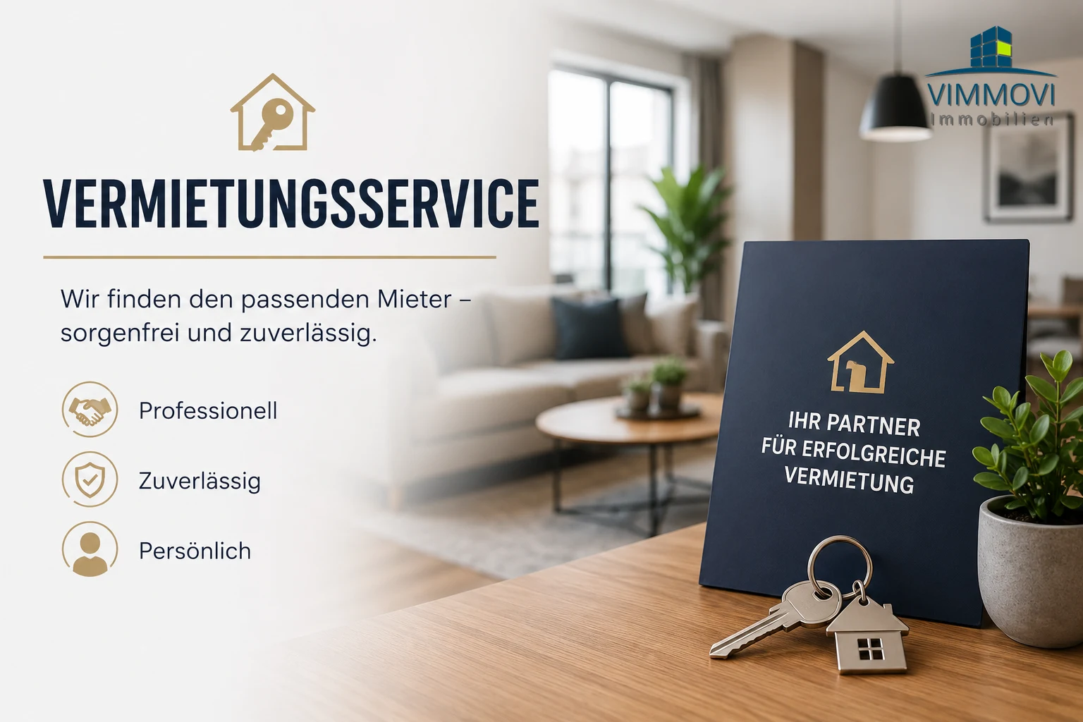 Vermietungsservice von VIMMOVI: Wir finden den passenden Mieter, professionell und zuverlässig